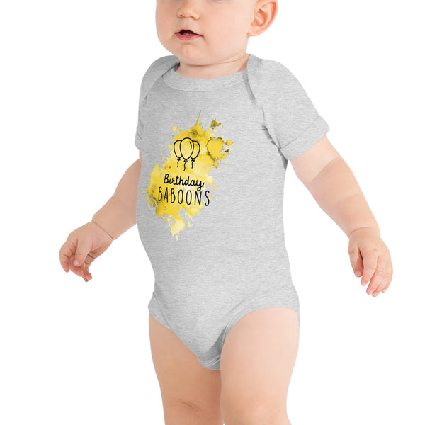 BIRTHDAY BABOONS SPLASH Y | BODYSUIT