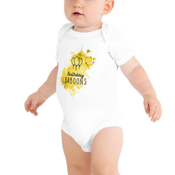 BIRTHDAY BABOONS SPLASH Y | BODYSUIT