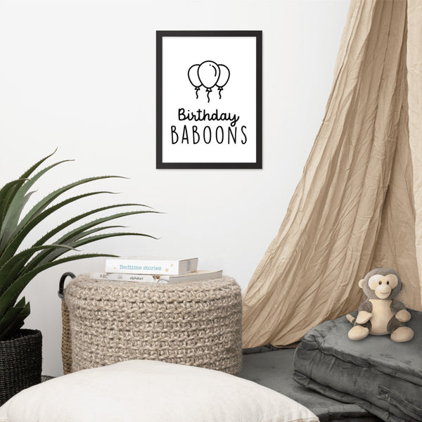 BIRTHDAY BABOONS | Framed poster